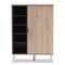 Baxton Studio Adelina Mid-Century Modern 1-door Oak and Grey Wood Shoe Cabinet 138-7710 - alternate 2